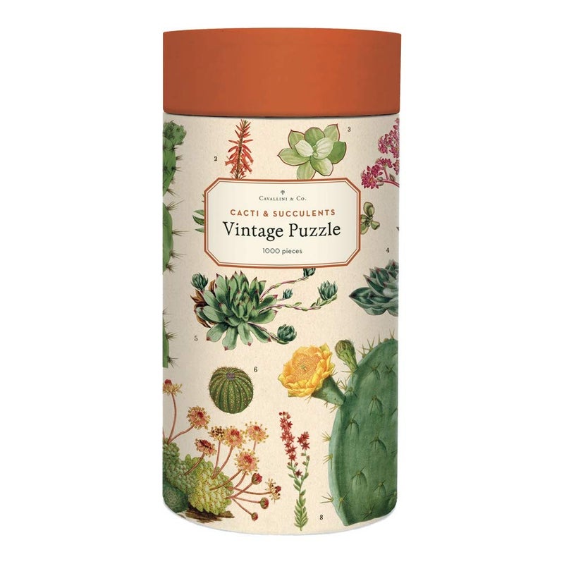 CAVANILLI & CO. Cavallini 1000 Piece Puzzle, Cacti and Succulents (PZL/SUC) - Image 2